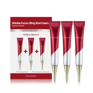ISA KNOX Wrinkle Focus Shot - Eye Wrinkle Cream Set. Powerful Moisturizer for Fine Lines, Elasticity Strengthening Serum for Face and Eyes, Neck, 3.1 fl oz, Pack of 3