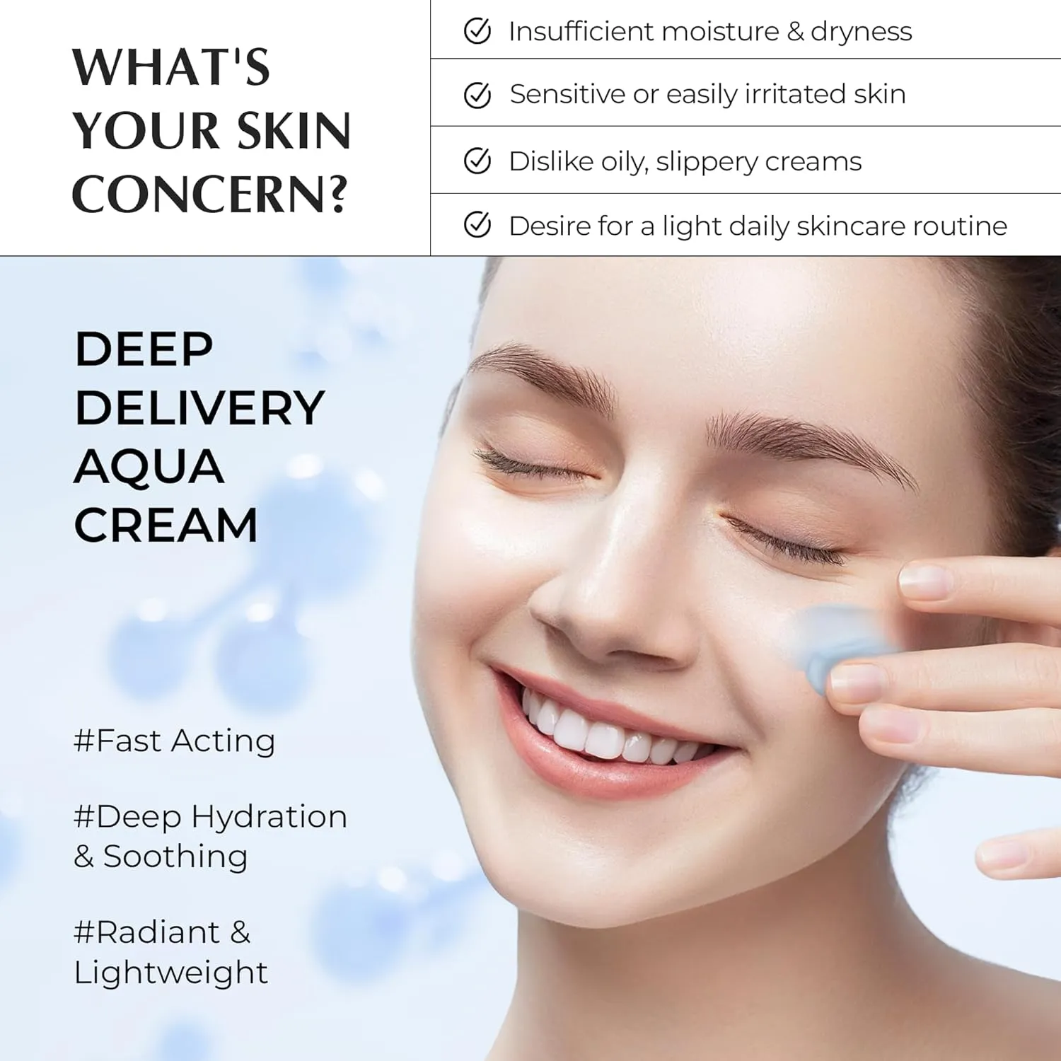JEU'DEMEURE DermiShuttle DD Gel Cream Aqua, Soothing & Hydration For Face, Neck and Hand with Ceramide, Betaine and Peptide, Lightweight Daily Moisturizer for Sensitive Skin, Korean Moisturizer (50g)