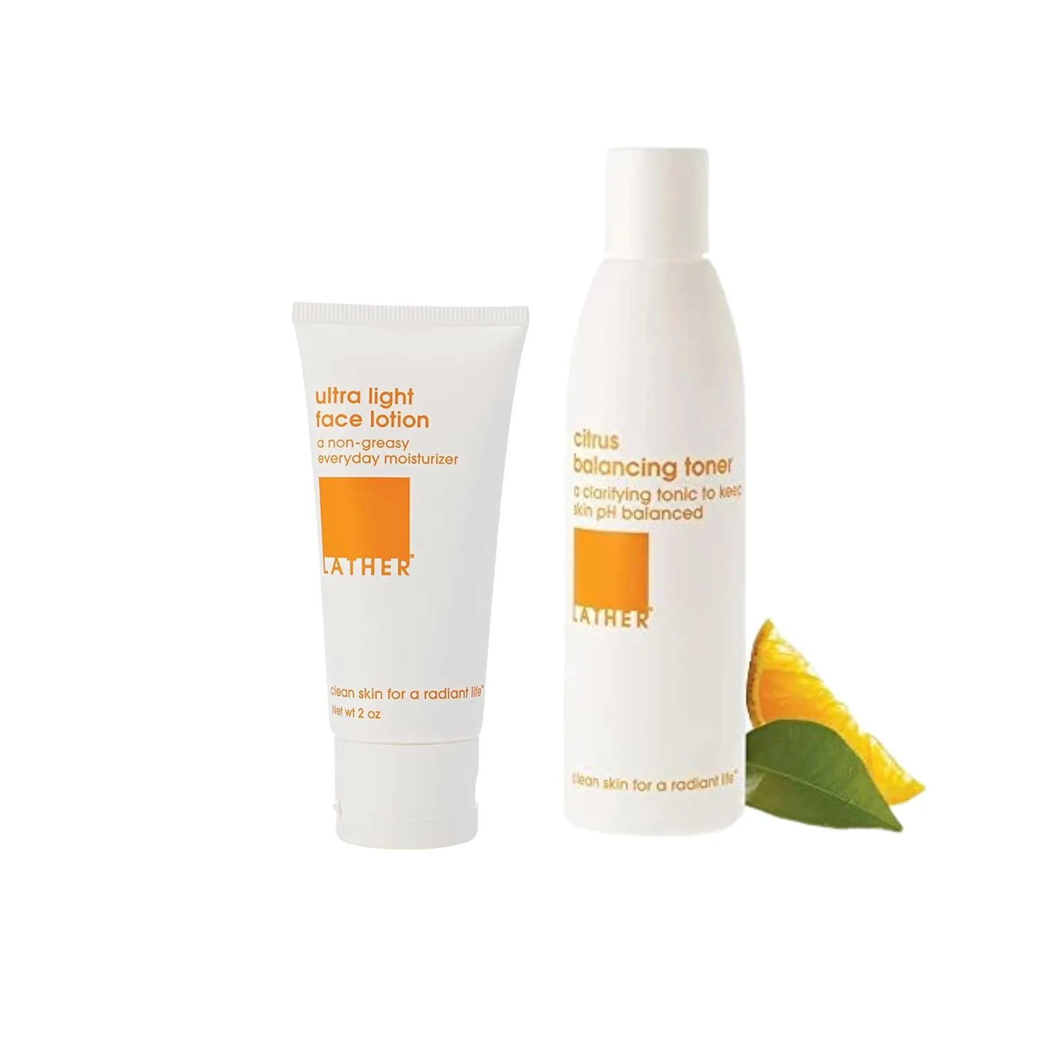 LATHER Ultra Light Face Lotion   Citrus Balancing Toner | Gentle Moisturizer & Facial Toner for Sensitive Skin | Skin Care
