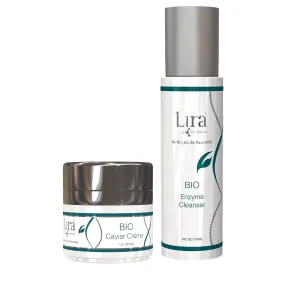 Lira Clinical BIO Caviar Cream and BIO Enzyme Face Cleanser Bundle - Anti Aging Face Moisturizer for Women and Men, Anti Aging Face Wash with Plant Stem Cells