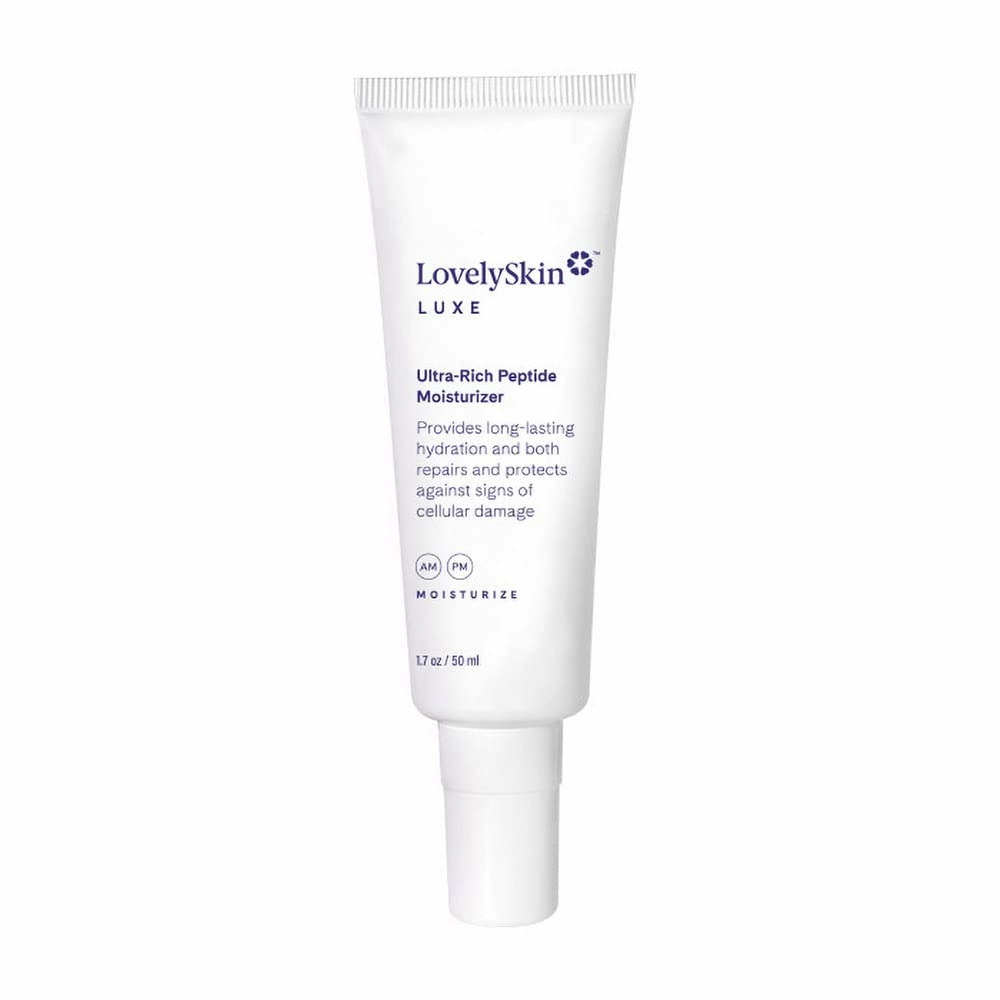 LovelySkin LUXE Ultra-Rich Peptide Moisturizer, Anti-Aging Hydrating Daily Facial Cream, Reduces Fine Lines, 1.7 oz