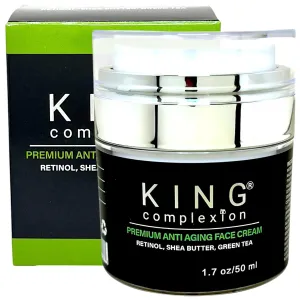 Luxury Anti Aging Face Cream – Organic, Lightweight, Easy Pump Jar, Won't Irritate, Retinol, Shea Butter, Green Tea, Non Greasy, Black Owned, Mens Face Moisturizer (1.7 oz)