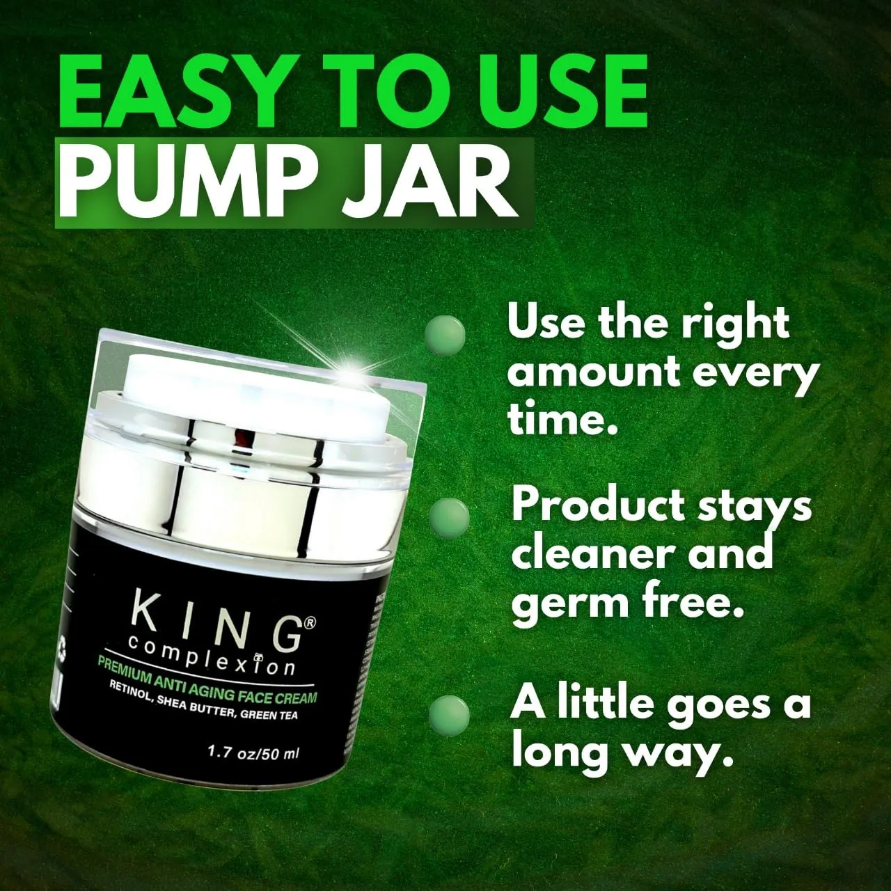 Luxury Anti Aging Face Cream – Organic, Lightweight, Easy Pump Jar, Won't Irritate, Retinol, Shea Butter, Green Tea, Non Greasy, Black Owned, Mens Face Moisturizer (1.7 oz)
