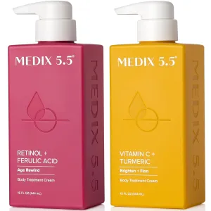 Medix 5.5 Retinol Body Cream   Vitamin C Lotion Anti Aging Wrinkles,Sagging Skin,Crepey Skin,Vitamin C Cream Brightens & Hydrates Dry Skin,Bundle(Body Butter),2 items,1.8 pounds