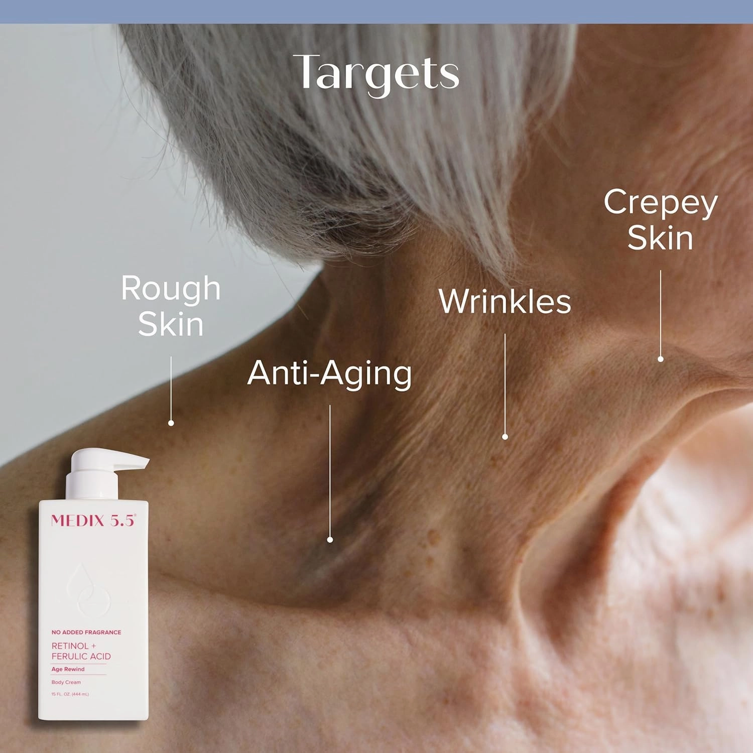 MEDIX Fragrance Free Retinol Body Lotion Crepey Skin Care Treatment | Firming Body & Face Moisturizer | Anti Aging Retinol Cream For Face Targets Look Of Crepe Skin & Wrinkles, 2-Pack