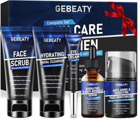 Mens Skin Care Kit,Skin Care for Men,Deep Hydrate,Moisturize,Firm Skin,Gentle Men's Facial Skin Care Routine Kit for Men Christmas Valentines Birthday Gifts for Him Boyfriend Husband Fathers Dad