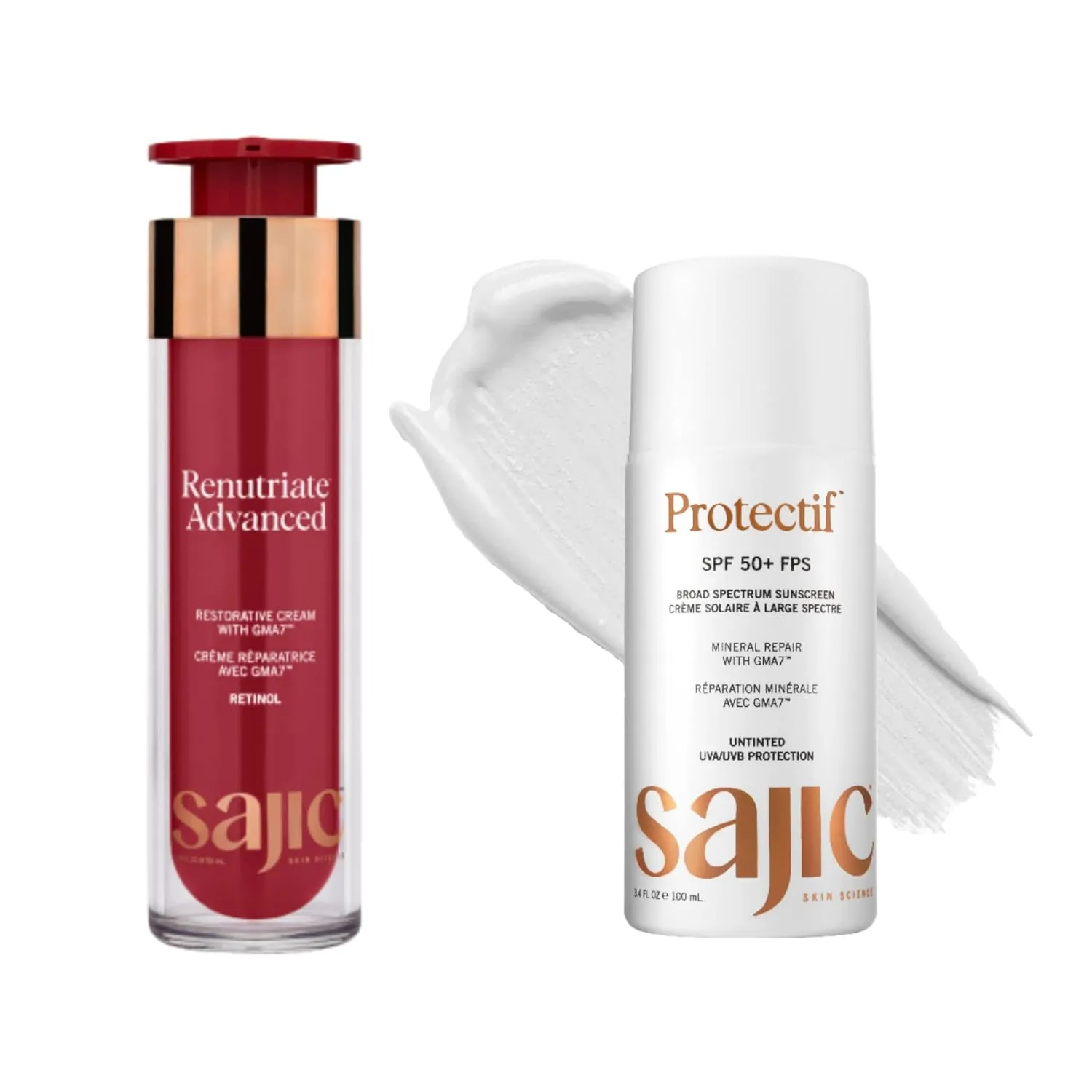 Mineral Repair Untinted SPF 50  Sunscreen For Face Protection & Renutriate Advanced Retinol Face Cream - Anti Aging Face Moisturizer For Brighter, Smoother, and Plump Skin