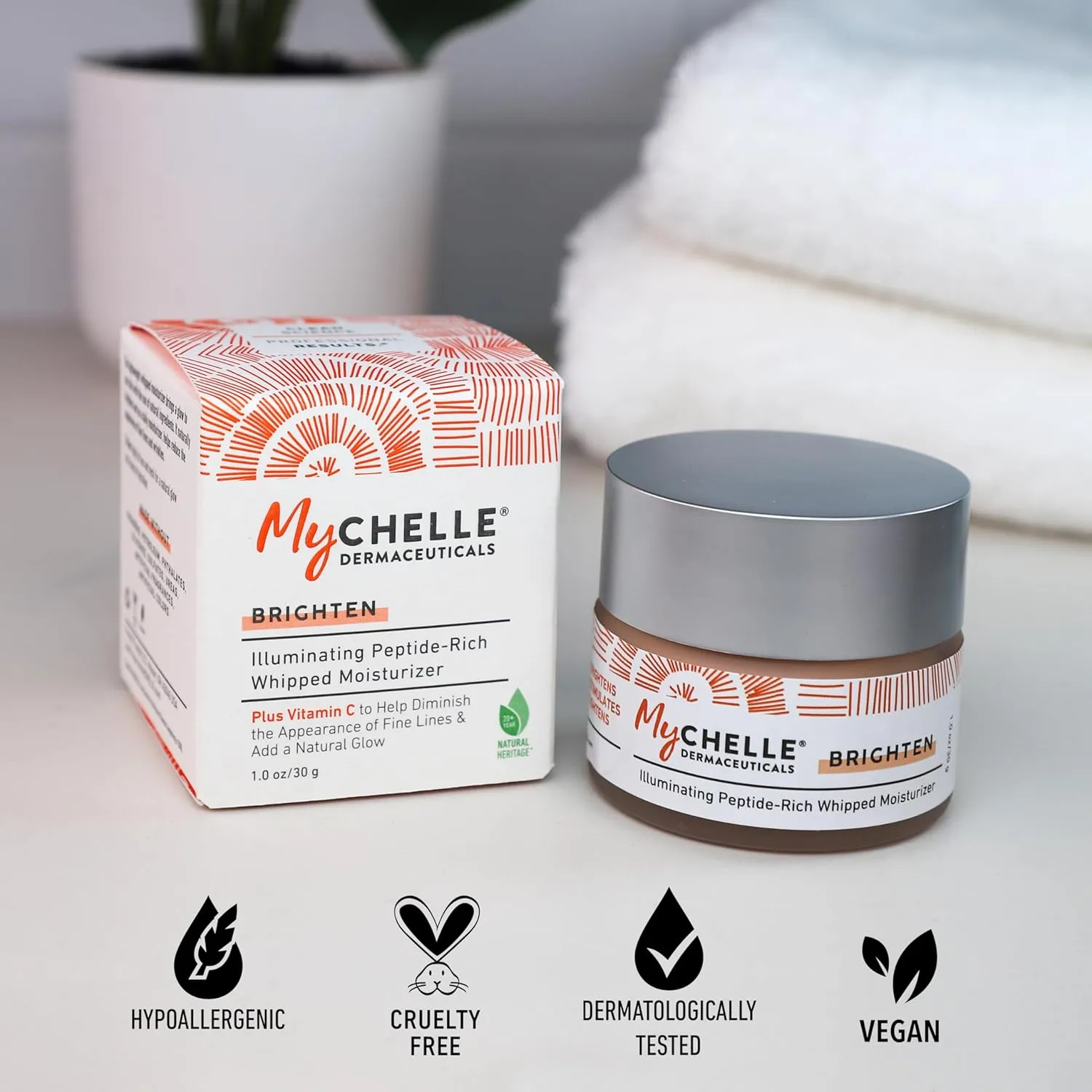 MYCHELLE Illuminating Peptide-Rich ​Whipped Moisturizer​, 1.2 OZ