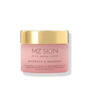 MZ SKIN Hydrate & Nourish Retinol Day Moisturizer 1.69 fl oz | Anti-Aging with SPF 30 | Including Hyaluronic Acid, Ceramides & Squalene | For Smoothing Fine Lines & Wrinkles & Brightening
