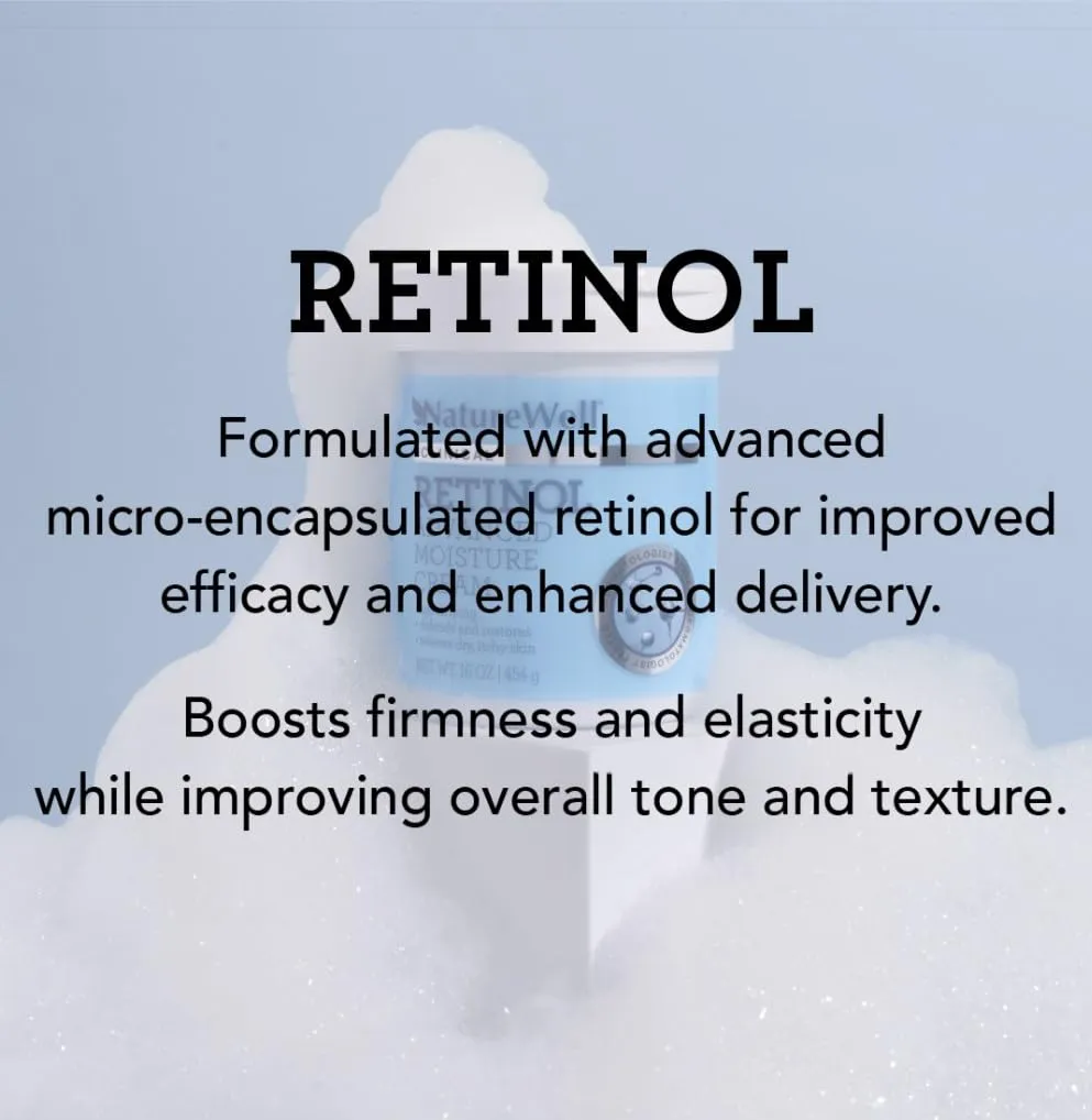 NATURE WELL Clinical Retinol Advanced Moisture Cream for Face, Body, & Hands, Boosts Skin Firmness, Enhances Skin Tone, No Greasy Residue, Packaging May Vary, 2 Pack (10 Oz Each)
