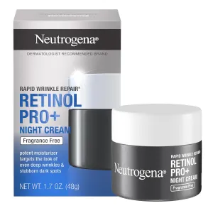 NEUTROGENA Rapid Wrinkle Repair Retinol Pro  Night Cream Face Moisturizer, Anti-Aging Face Cream, 1.7 oz   Trial Size Hydro Boost Facial Cleanser, 0.5 fl. oz