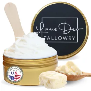 New & Unique Beef Tallow for Skin-Whipped Tallow Balm for Face Body-No Filler Oil or Honey-Moisturizer for Acne Eczema Dry Sensitive Skin-Homemade Natural USA-Grass Fed and Organic Essential Oil