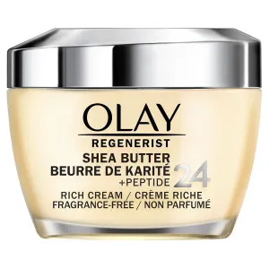 Olay Regenerist Shea Butter   Peptide 24 Rich Cream Face Moisturizer, Fragrance Free, 1.7 oz (48g)