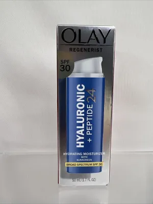Olay Regenerist SPF30 Hyaluronic   Peptide 24 Moisturizer 1.7oz 6/24 COMBINESHIP