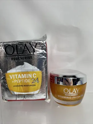 Olay Regenerist Vitamin C   Peptide 24 Hydrating Moisturizer 1.7oz BOX DAMAGE