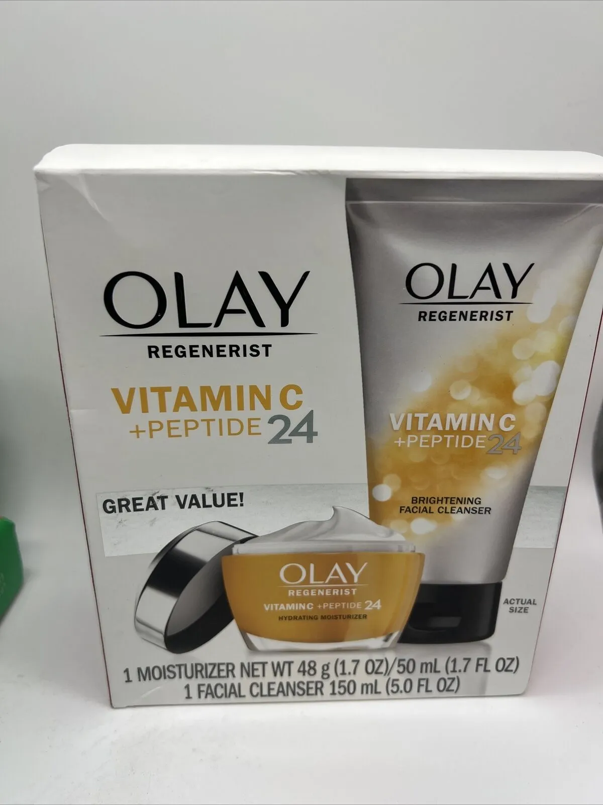 Olay Regenerist Vitamin C Peptide 24, Hydrating Moisturizer & Facial Cleanser
