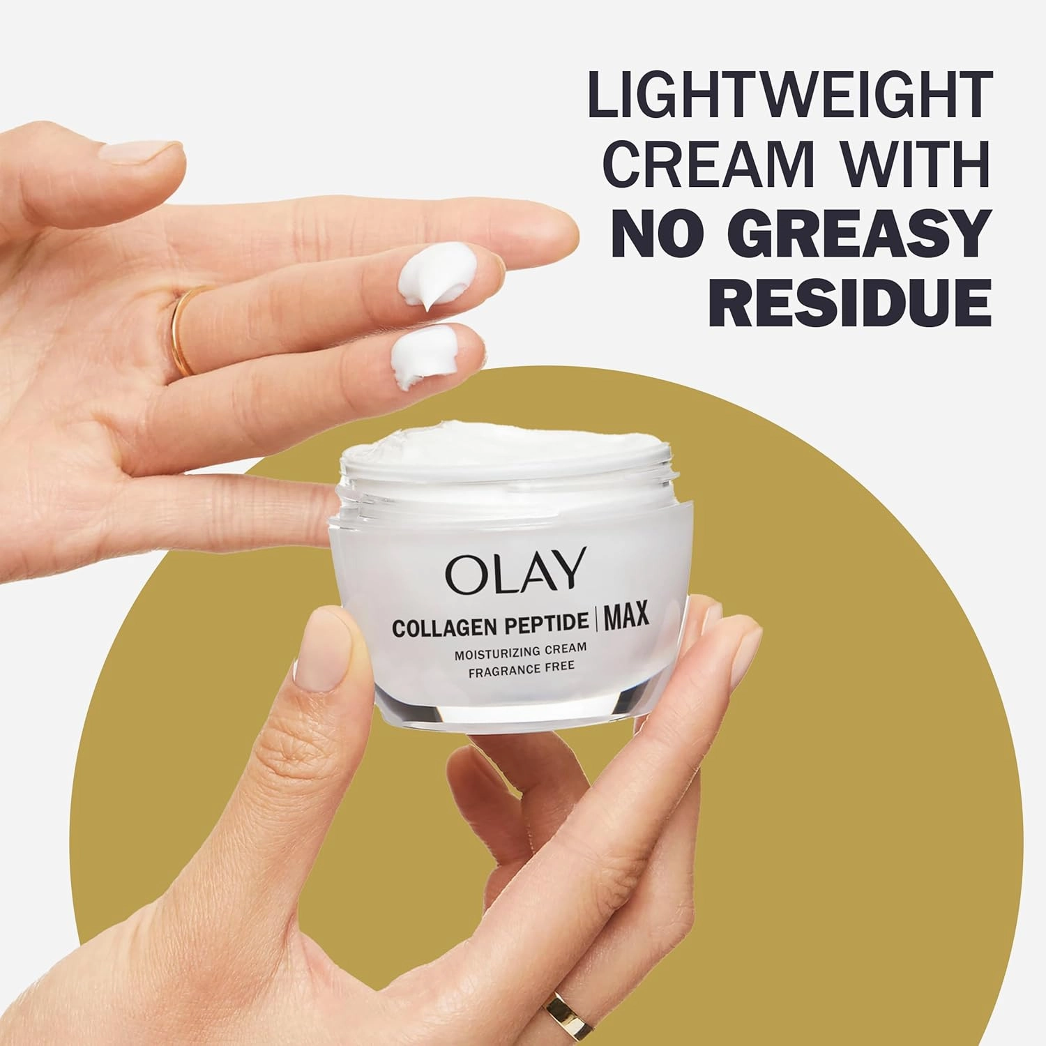 Olay Collagen Peptide MAX Face Moisturizer, Firm - Plump - Hydrate, Fragrance Free Cream with Vitamin B3, 1.7 oz