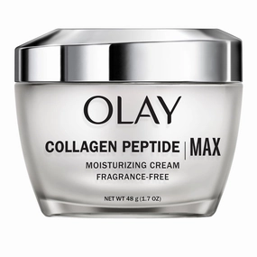 Olay Collagen Peptide MAX Face Moisturizer, Firm - Plump - Hydrate, Fragrance Free Cream with Vitamin B3, 1.7 oz