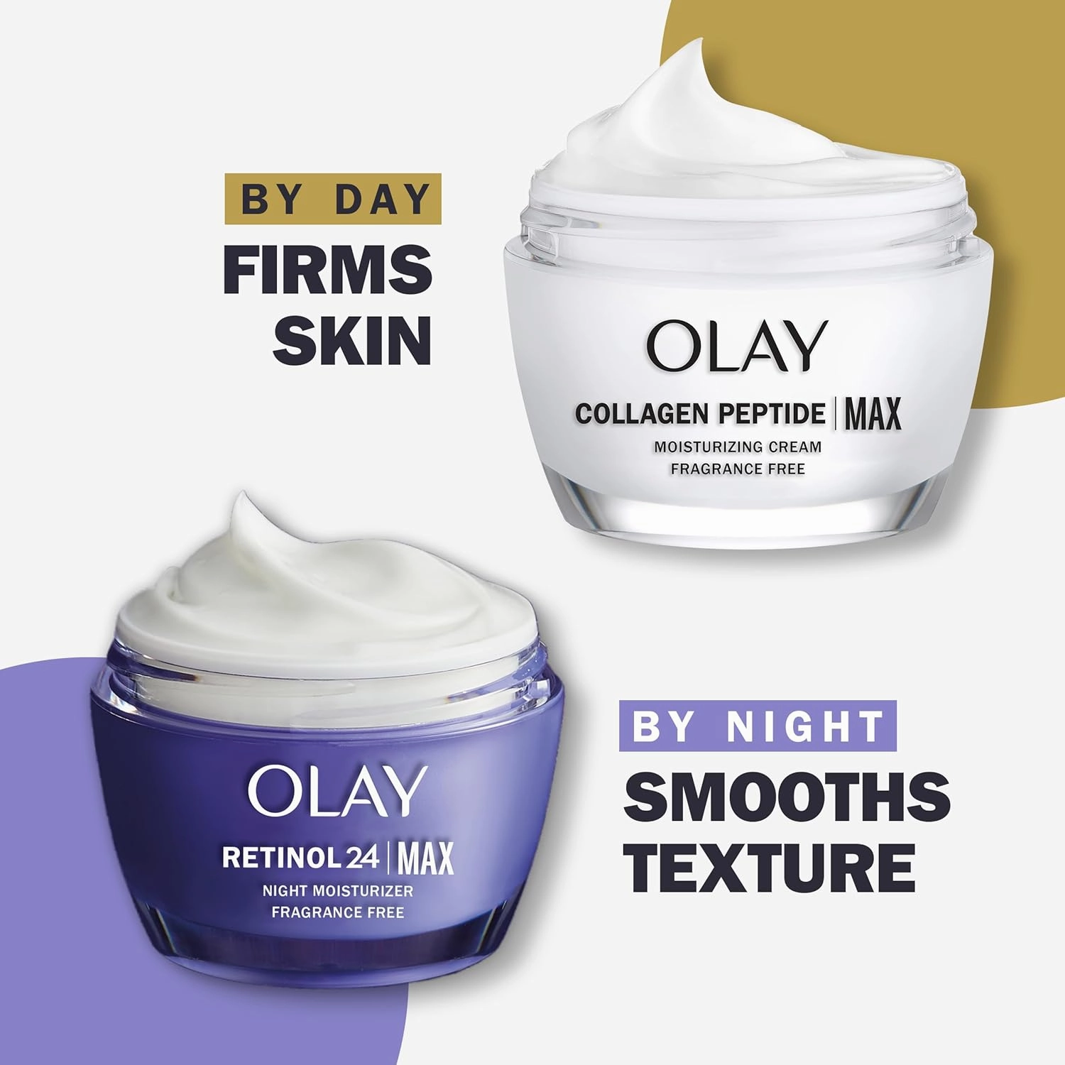 Olay Collagen Peptide MAX Face Moisturizer, Firm - Plump - Hydrate, Fragrance Free Cream with Vitamin B3, 1.7 oz