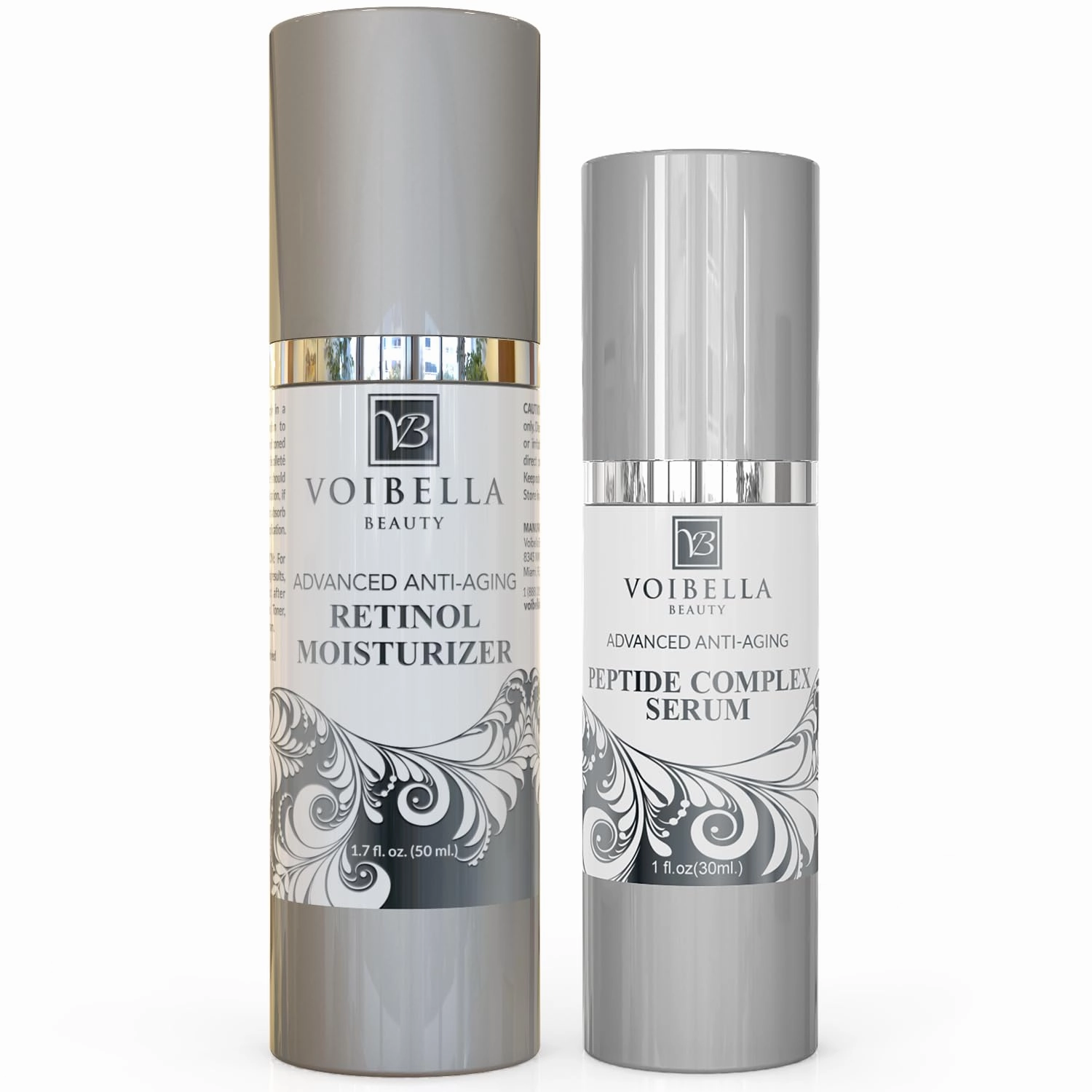 Peptide Complex Serum and Retinol Moisturizer Bundle – Anti-Aging, Hydrating Skin Care for a Youthful, Refreshed Look