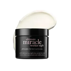 philosophy ultimate miracle worker multi-rejuvenating nighttime serum-in-cream face moisturizer - with retinol - targets all major signs of aging including fine lines & wrinkles - 2 fl oz