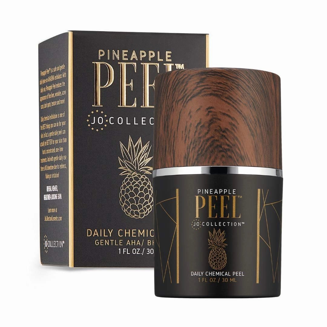 Pineapple Enzyme Peel – Daily Leave-On Glycolic Acid Exfoliator with Retinol & Hyaluronic Acid – AHA BHA Anti-Aging Chemical Peel for Glowing Skin – 1oz