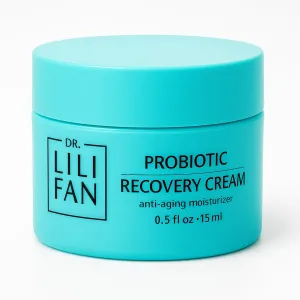 Probiotic Recovery Cream: Vegan Probiotic, Anti-Aging Face Cream for Skin Renewal. Boosts Skin's Collagen and Targets Wrinkles. Prevents Acne. Travel Size - 0.5 fl oz.