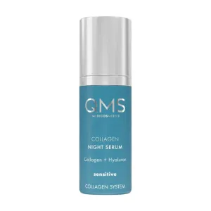QMS Medicosmetics Collagen Night Serum for Sensitive Skin – Anti-Aging Skin Care Instantly Reduces Fine Lines   Minimizes the Appearance of Wrinkles with a Collagen/Hyaluronic Acid Complex – 1.01 oz