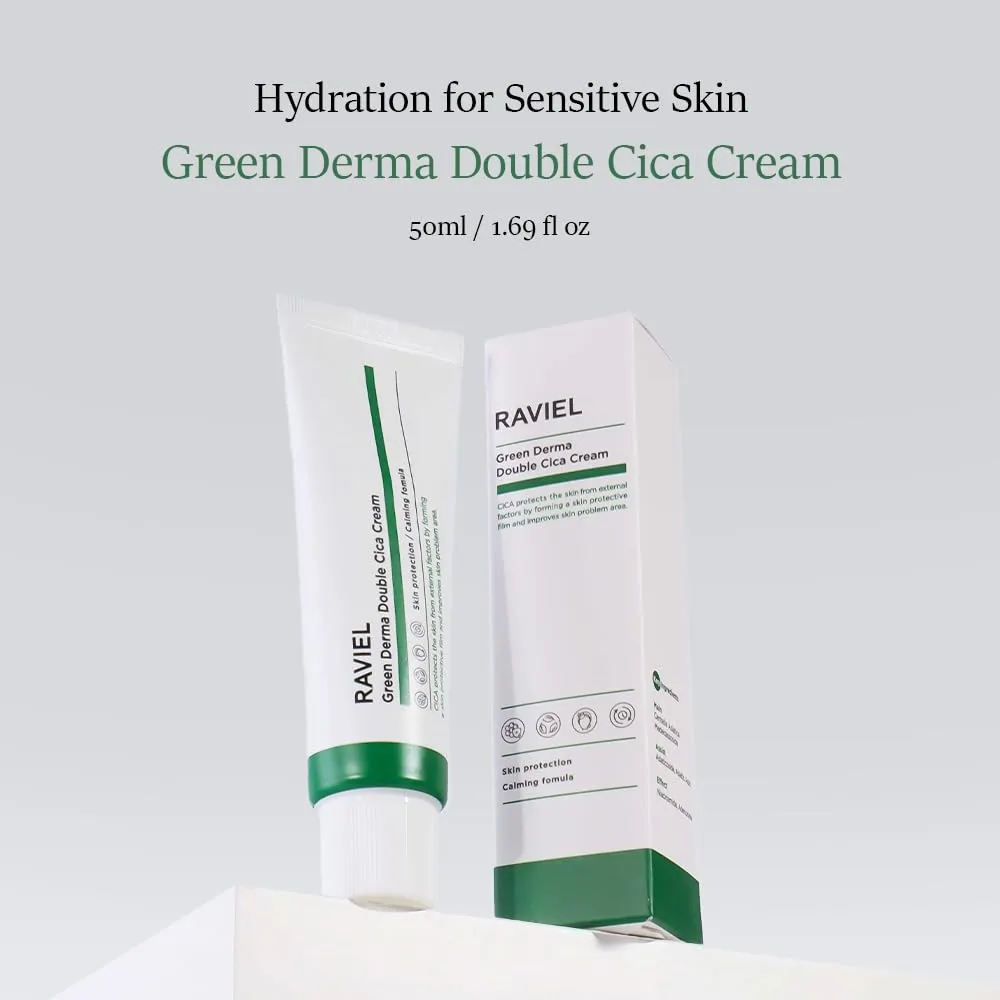 RAVIEL Skin Repair Set | Cica Calming&Soothing Moisturizer(1.69 Oz*2Pcs)   Retinol 10X Peptitde Pore Care Serum(1.01 Oz *1Pcs) | Korean Skin Care