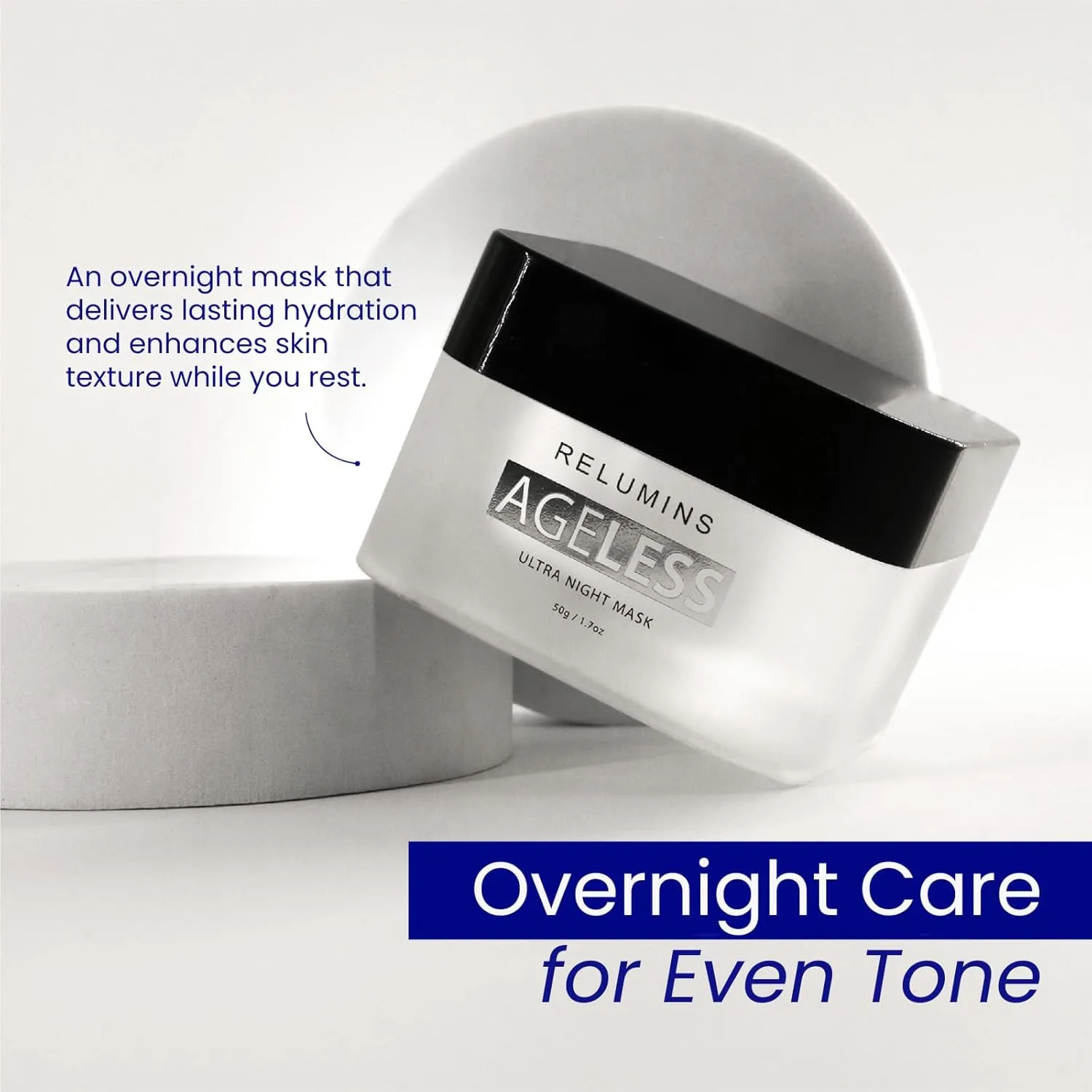 Relumins AGELESS Ultra Night Mask Hydrating Elasticity Support Revitalizing Sleeping Treatment Facial Cream - 50g