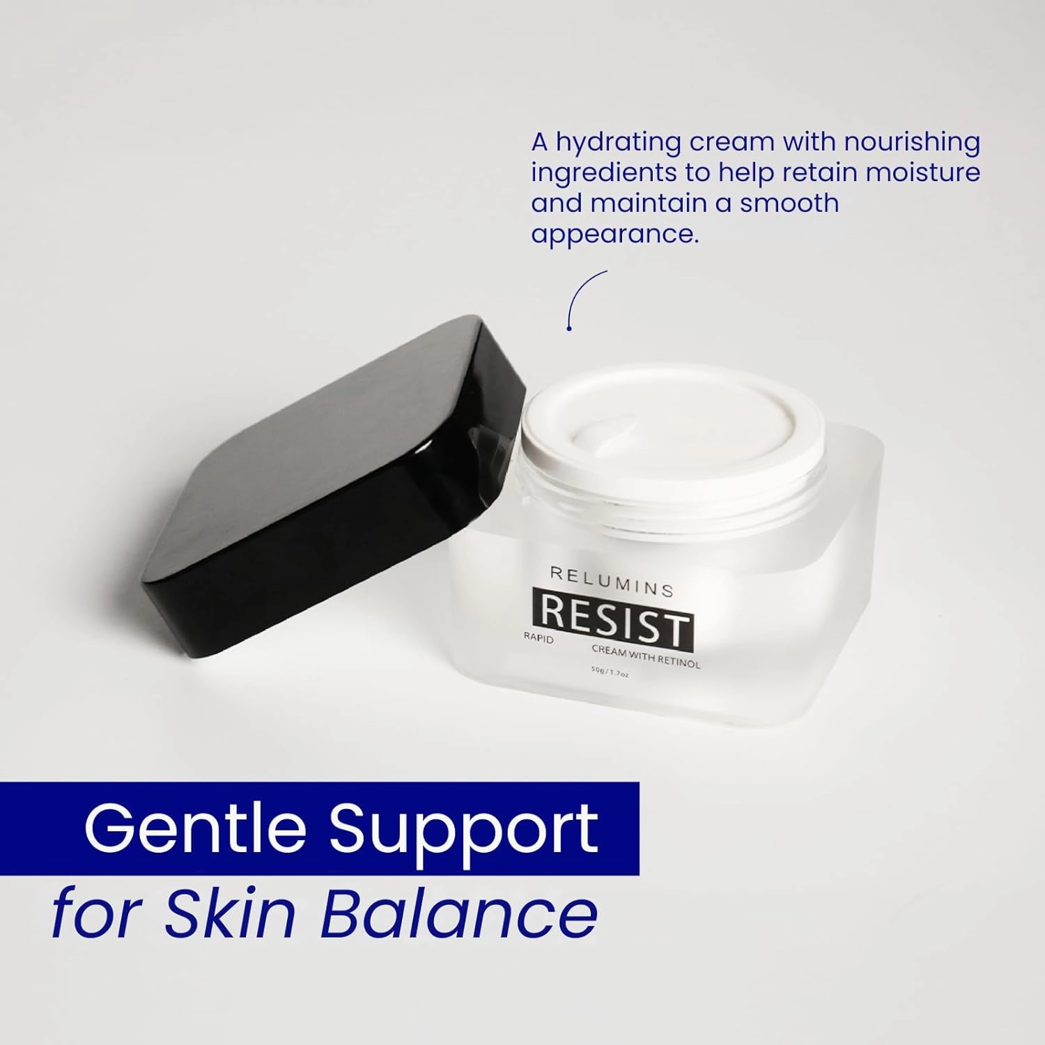 Relumins RESIST Rapid Repair Cream with Retinol Elasticity Booster Solution, Hydrating Night Treatment - 50g