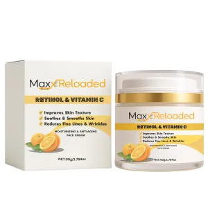 Retinol & Vitamin C Face Cream – Anti-Aging Moisturizer for Fine Lines, Wrinkles & Dark Spots – Hydrating Night Cream for Smooth, Glowing Skin – 50g / 1.76oz