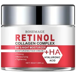 Retinol Collagen Cream Intensive Firming & Moisturizing Face Cream for Sensitive Skin, Day & Night, Enriched with Vitamin A, B, C & E, Hyaluronic Acid for Glowing, Smooth, and Radiant Complexion 50ml