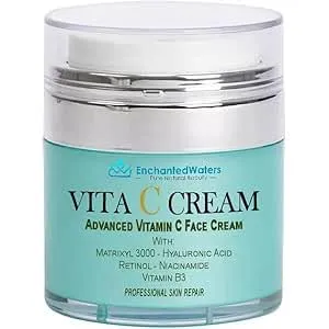 Retinol Collagen Vitamin C Cream – Anti-Aging Moisturizer with Matrixyl 3000 Peptide, Hyaluronic Acid & Vitamin E – Firming, Lifting & Wrinkle Repair Face Cream for Youthful Skin – 50ml