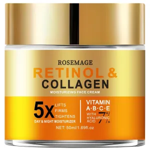 Retinol Cream for Face with Hyaluronic Acid, Anti Aging Wrinkle Cream for Women and Men, Day and Night Collagen Moisturizer to Minimize Wrinkles, Dryness