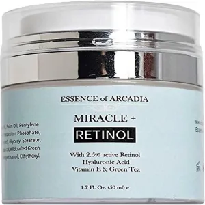 Retinol Moisturizer Cream 2.5% for Face & Eye Area - Anti-Aging Formula with Hyaluronic Acid, Vitamin E, Green Tea - 1.7 Fl Oz