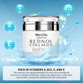 Retinol Collagen Cream for Wrinkles: Face, Neck | Collagen Cream for Tightening Skin | Anti Aging Facial Moisturizer Day and Night for Women and Men | 1.7 Fl OZ
