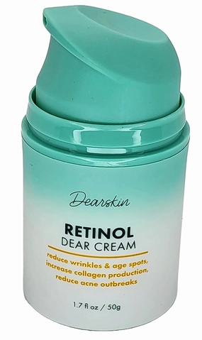 Retinol Cream for Face Anti Aging Moisturizer Wrinkle 1.7oz Night and Day with Botanical Hyaluronic Acid, Vitamin E, Jojoba Oil Aloe Vera Vegan - New Pump Bottle!
