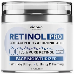 Retinol Pro  Collagen Face Cream – Hydrating, Firming Moisturizer with Hyaluronic Acid – Day & Night Cream for All Skin Types