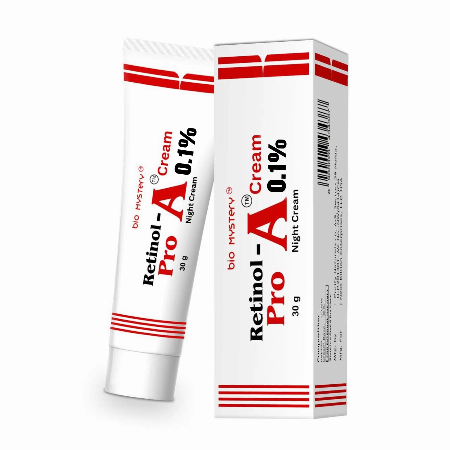 Retinol Pro Night Cream 0.1 (30 Gram / 1.0 Oz) for Beginners Pro Night Cream, Face Moisturizer for Wrinkle Reduction, Non-Greasy Formula for Daily Use 1.0 Oz