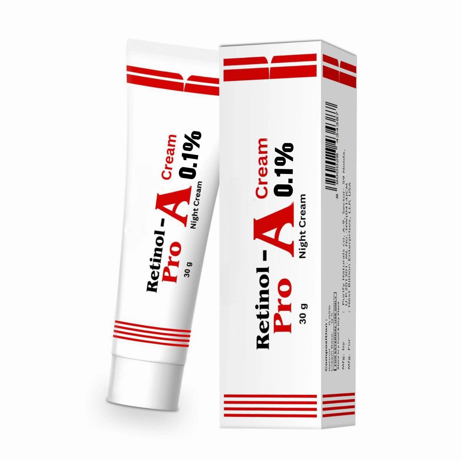 Retinol Pro Night Cream-0.1 For Beginners Pro Night Cream, Anti-Aging Face Moisturizer for Wrinkle Reduction, Night Repair Cream, Non-Greasy Formula for Daily Use 1.0 Oz