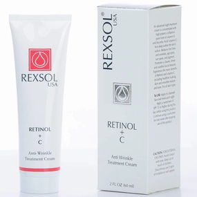 REXSOL Retinol   Vitamin C Anti-Aging Cream | Effective Night Face Care & Dark Spot Remover | Anti-Aging Neck Cream & Wrinkle Cream That Truly Works | Infused with Vitamin E, A - 2 OZ