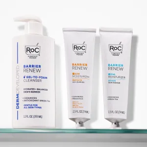 RoC Barrier Renew Bundle: Night Moisturizer, 2.5oz   Day Cream with SPF 30, 2.5oz   Barrier Renew Gel to Foam Non Drying Cleanser, 12oz