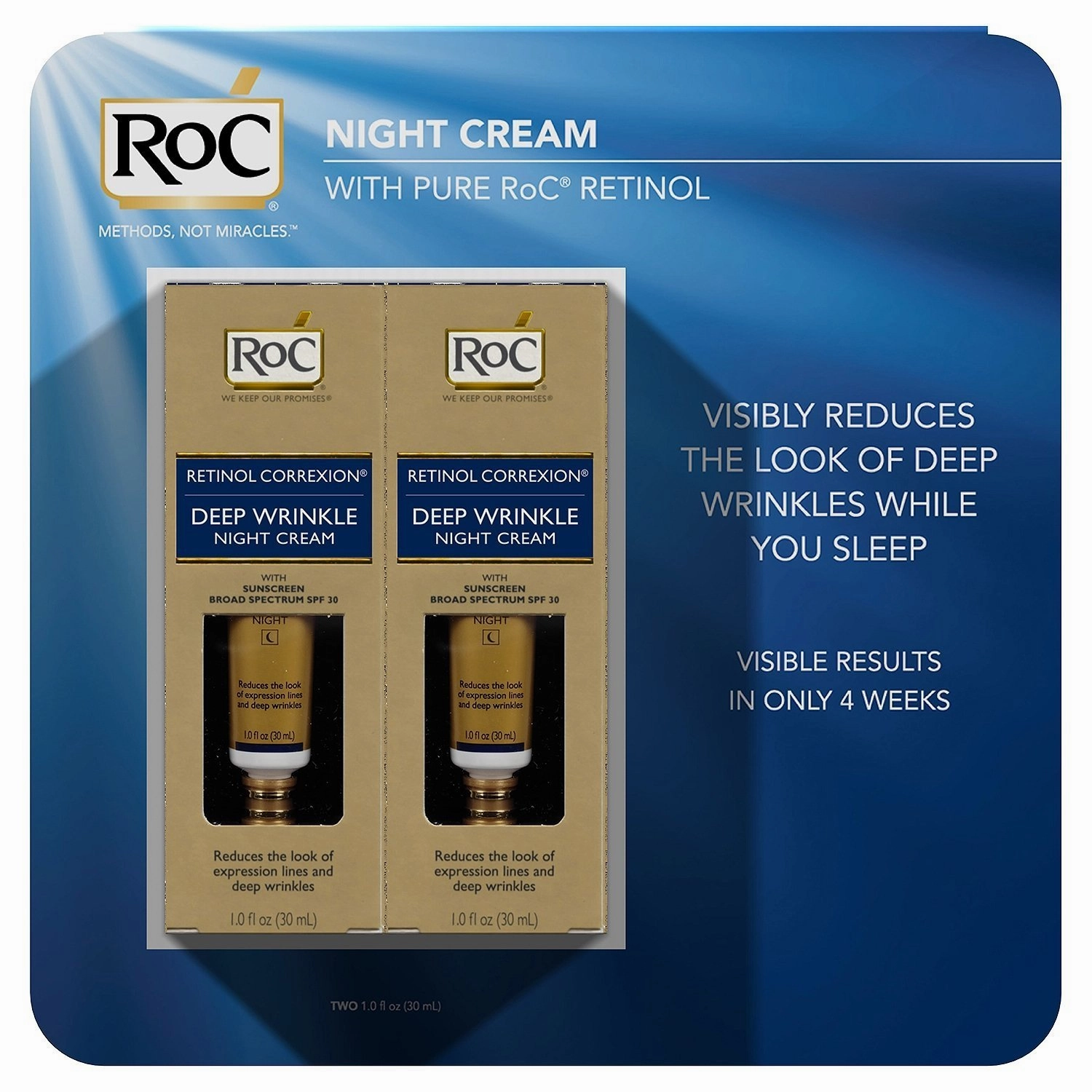 Roc Retinol Correxion Deep Wrinkle Night Cream 1oz (2 Pack)