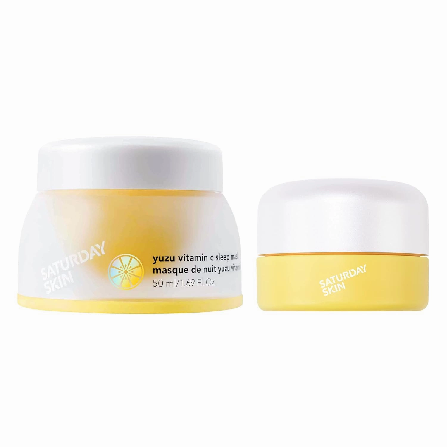 Saturday Skin Brightening Duo Set Yuzu Sleeping Mask and Bright Eye Cream Vitamin C Retinol Niacinamide Face Moisturizer Overnight Anti-Aging