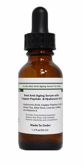 Senior Best Anti Aging Serum with Copper Peptide & Hyaluronic Acid (1.2oz, Pump Dispenser)