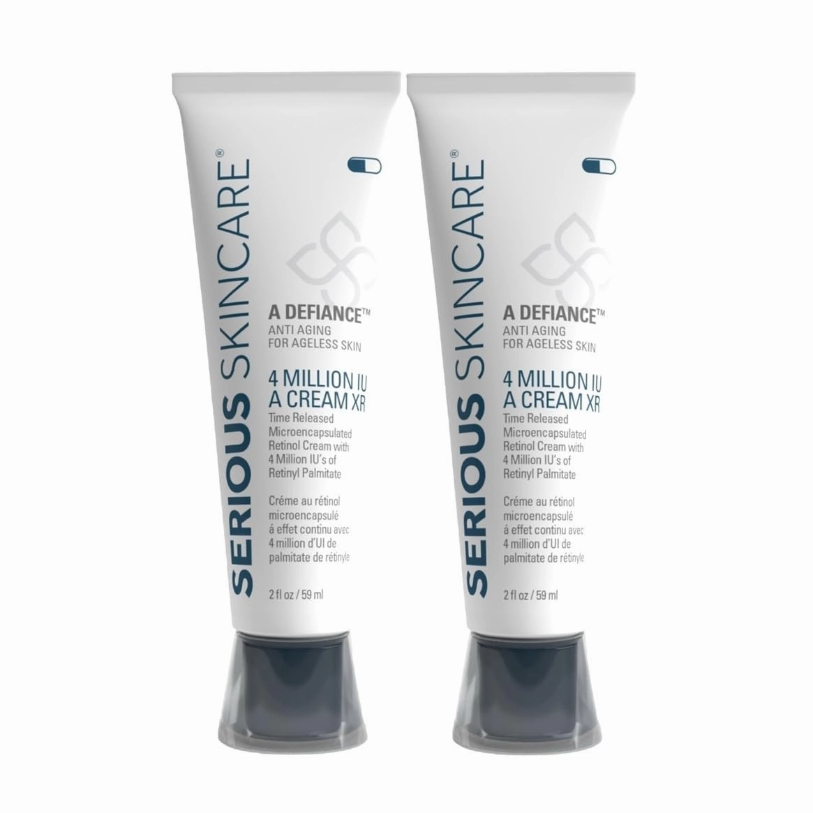 Serious Skincare Retinol Vitamin A Cream XR Premium Moisturizer for Face & Neck 2 fl oz, Anti-Aging - Day & Night - Reduce Fine Lines & Wrinkles - For Radiant Skin Set of 2