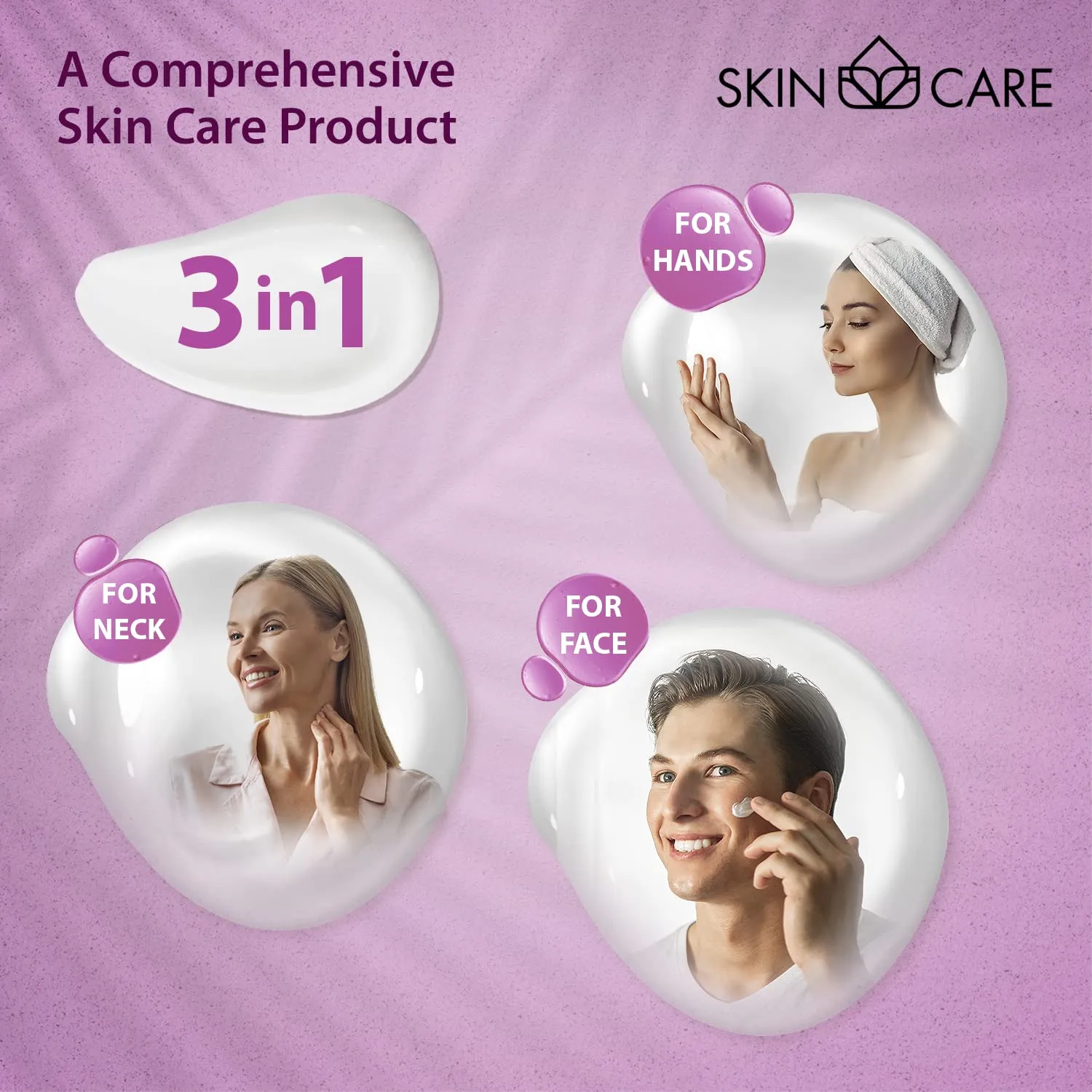 Skin Care Retinol 3-in-1 Moisturizer Face Cream, Neck and Hands - Treatment for Crepey Texture, Wrinkles and Sagging - Daily Lotion for All Skin Types - 16.9 fl. oz.