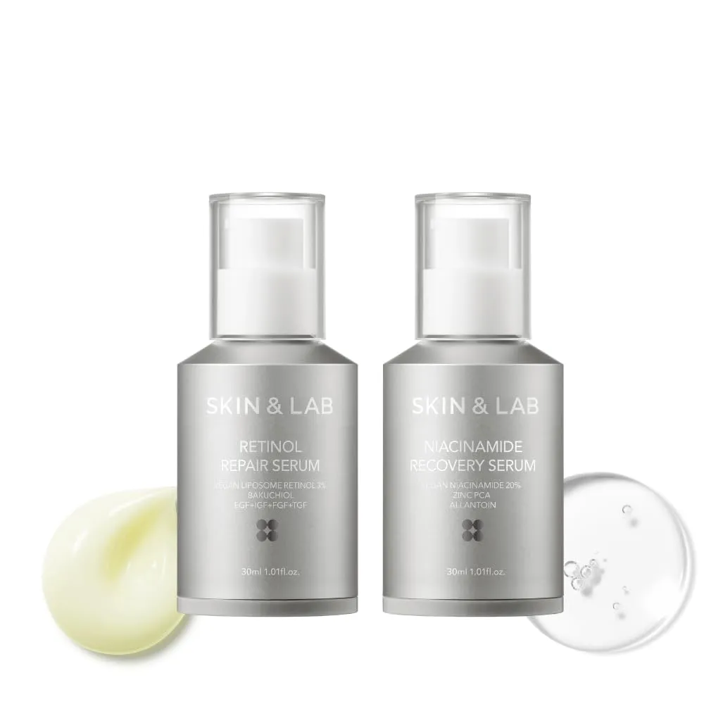 [SKIN&LAB] Wrinkle and Pore Care Skincare Set: Includes Retinol Serum and Niacinamide Serum