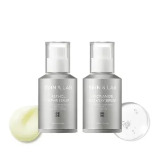 [SKIN&LAB] Wrinkle and Pore Care Skincare Set: Includes Retinol Serum and Niacinamide Serum